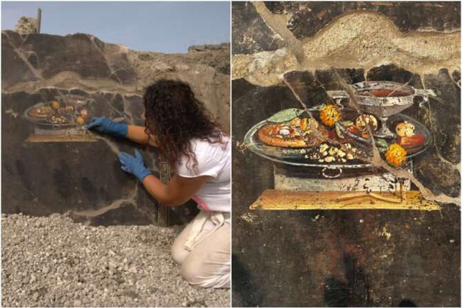 La prima pizza al mondo fatta a Pompei, frutta al posto del pomodoro: la mangiavano già duemila anni fa