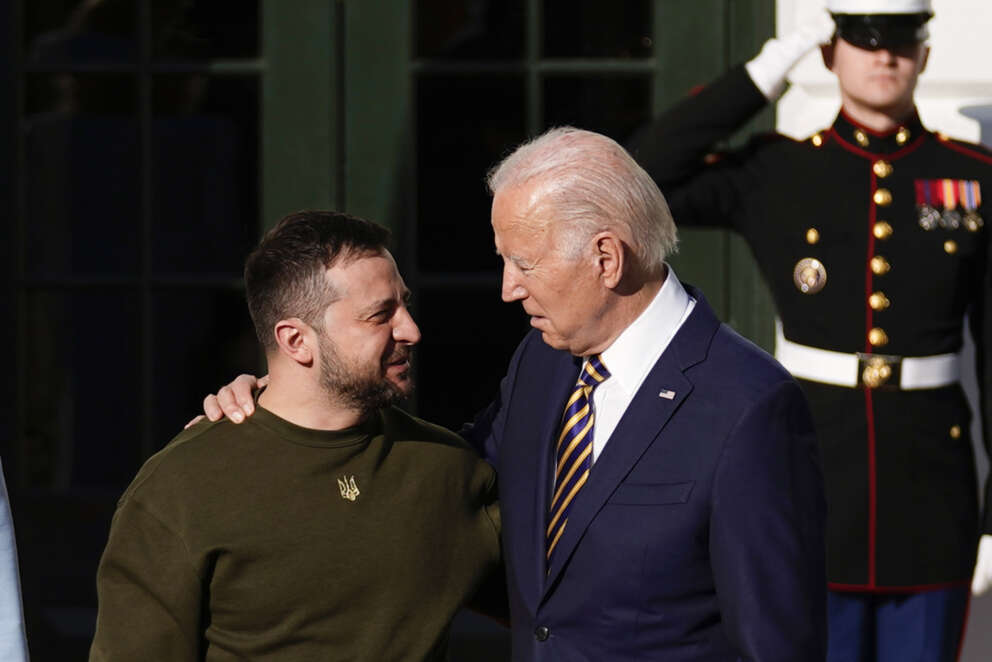 Washington – Il Presidente Joe Biden e la First Lady Jill Biden accolgono il Presidente ucraino Volodymyr Zelensky alla Casa Bianc…