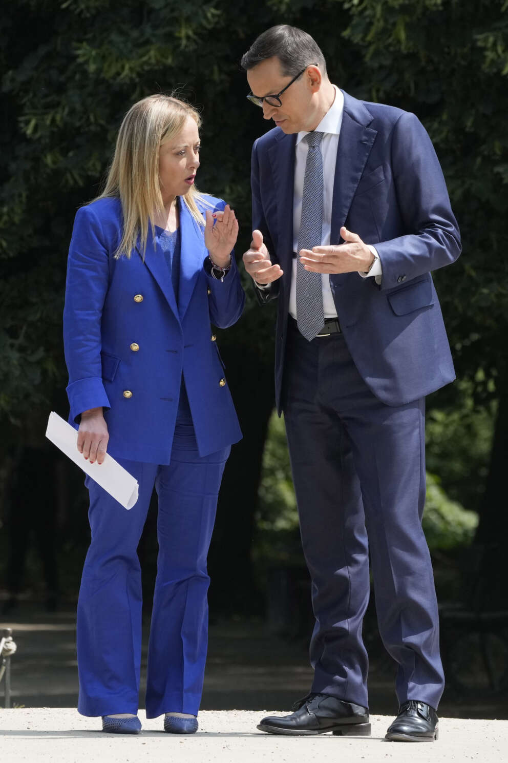 Giorgia Meloni in visita a Varsavia