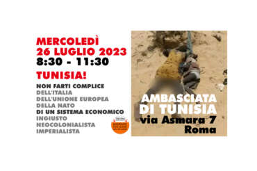 No al migranticidio, a Roma presidio davanti all’ambasciata tunisina
