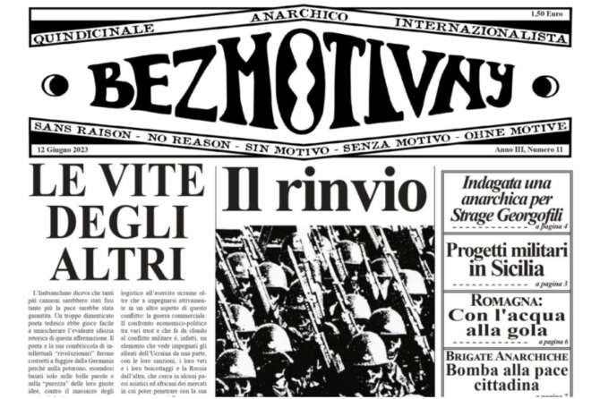 Caso Bezmotivny, per gli anarchici repressione senza sovversione