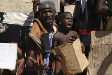 African migrants protest on the Libyan border with Tunisia on Thursday, Aug. 4, 2023. The Tunisian security forces reportedly expelled hundreds of migrants over the border into Libya, where they have been stranded in scorching summer temperatures without water and food since June. (AP Photo/Yousef Murad)


Associated Press/LaPresse
Only Italy and Spain