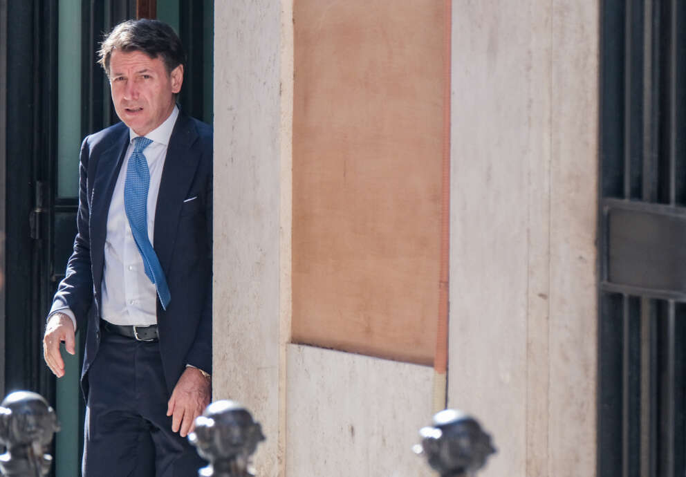 Punto stampa del Presidente M5S Giuseppe Conte in Piazza Monte Citorio