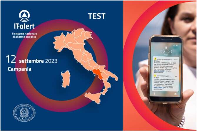 IT-alert Campania, il 12 settembre la notifica di test per il sistema di allarme pubblico