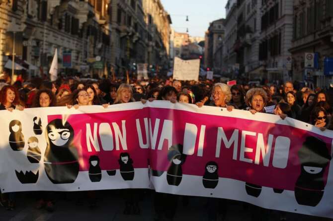 Foto Vincenzo Livieri – LaPresse 26-11-2016 – Roma Manifestazione per la Giornata internazionale contro la violenza sulle donne Vincenzo Livieri – LaPresse 26-11-2016 – Roma News Demonstration for the International Day Against Violence Against Women