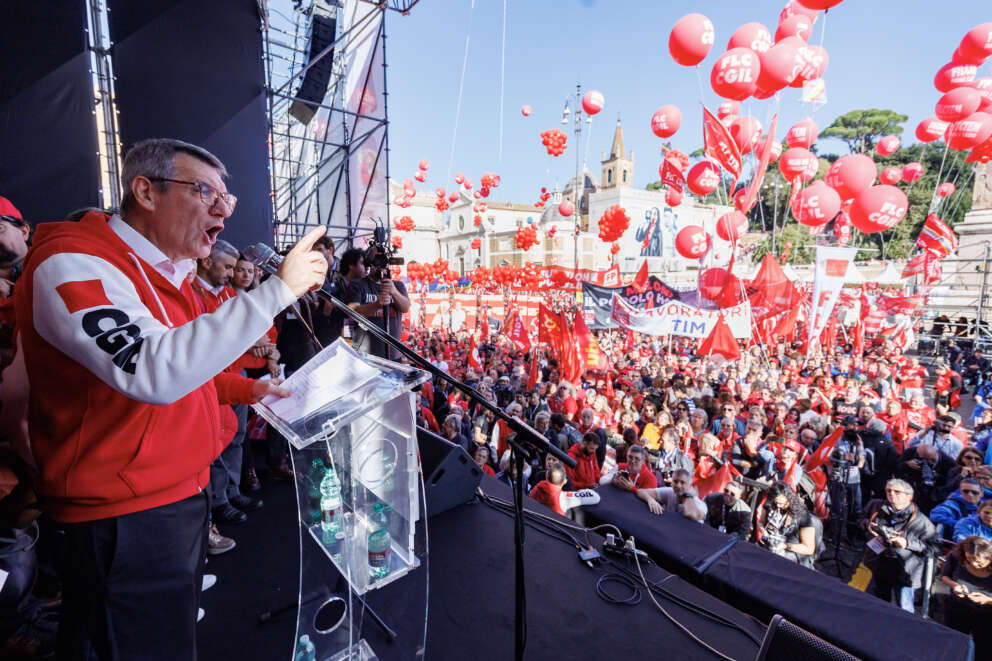 Manifestazione di Cgil e Uil contro la legge di Bilancio