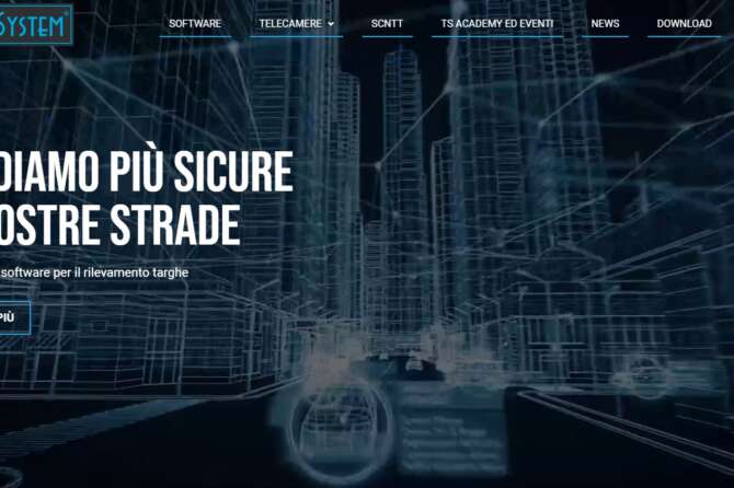 Screenshot dal sito ufficiale di Targa System