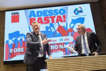 Pierpaolo Bombardieri e Maurizio Landini, segretari di Uil e Cgil