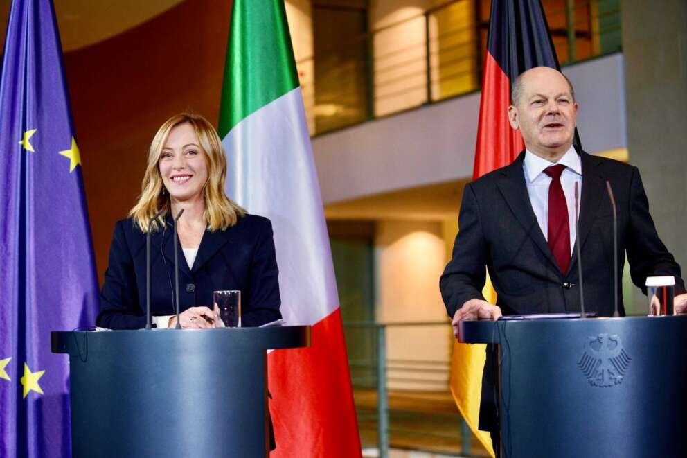 Giorgia Meloni e Olaf Scholz