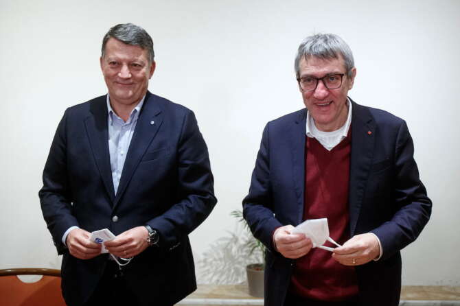 I segretari generali di Uil e Cgil, Pierpaolo Bombardieri e Maurizio Landini