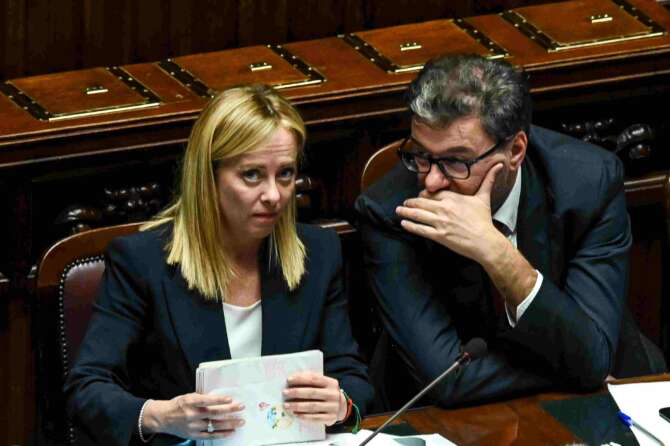 Giorgia Meloni e Giancarlo Giorgetti
