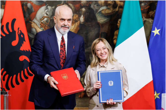 Giorgia Meloni ed Edi Rama