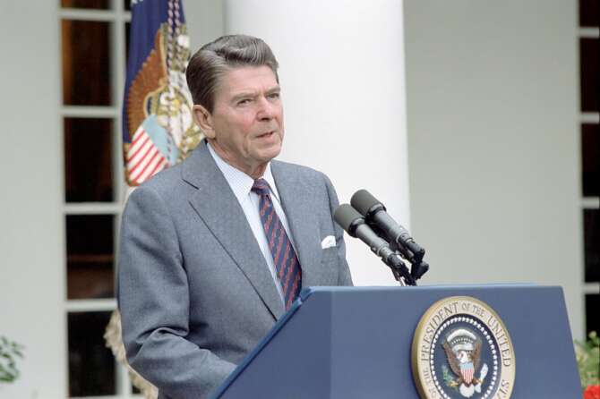 Il presidente Usa Ronald Reagan