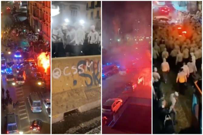 Champions a Napoli: scontri tra i tifosi dell’Union Berlino e la Polizia
