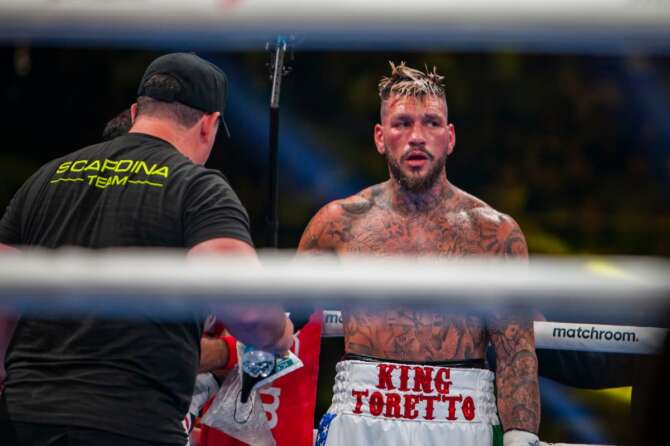 Foto Yunus Boiocchi/LaPresse 13 Maggio 2022 Milano, Italia News Milano Boxing Night presso l’Allianz Cloud di Milano, titolo intercontinentale WBO pesi super medi Scardina vs De Carolis Nella foto: Daniele Scardina Photo Yunus Boiocchi/LaPresse May 13, 2022 Milan, Italy News Milan Boxing Night at the Allianz Cloud in Milan, WBO super middleweight intercontinental title Scardina vs De Carolis