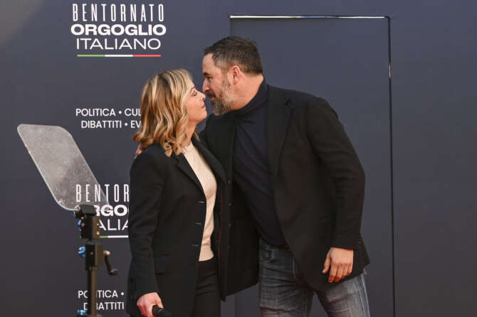 Giorgia Meloni e Santiago Abascal