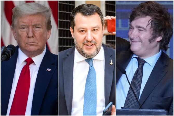 Donald Trump, Matteo Salvini e Javier Milei