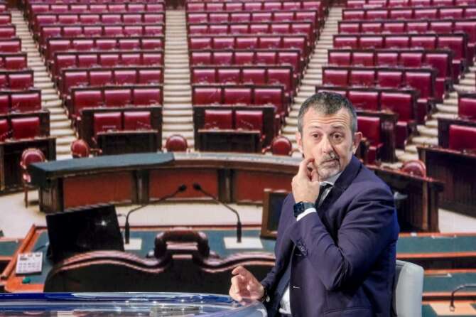 Foto Mauro Scrobogna /LaPresse 21-09-2023 Roma (Italia) – Politica – RAI – trasmissione Porta a Porta, emergenza immigrazione – Nella foto: Andrea Delmastro sottosegretario alla giustizia ospite della trasmissione condotta da Bruno Vespa September 21, 2023 Rome (Italy) – Politics- RAI – Porta a Porta broadcast, immigration emergency – In the photo: Andrea Delmastro undersecretary of justice guest of the program conducted by Bruno Vespa