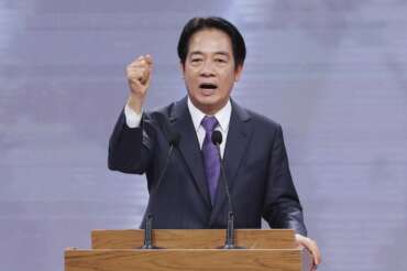 Taiwan President and Democratic Progressive Party presidential candidate William Lai speaks at the presidential debates at Taiwan Public Television Service in Taipei, Taiwan, Saturday, Dec. 30, 2023. Taiwan will hold its presidential election on Jan. 13, 2024. (AP Photo/Pei Chen, Pool)