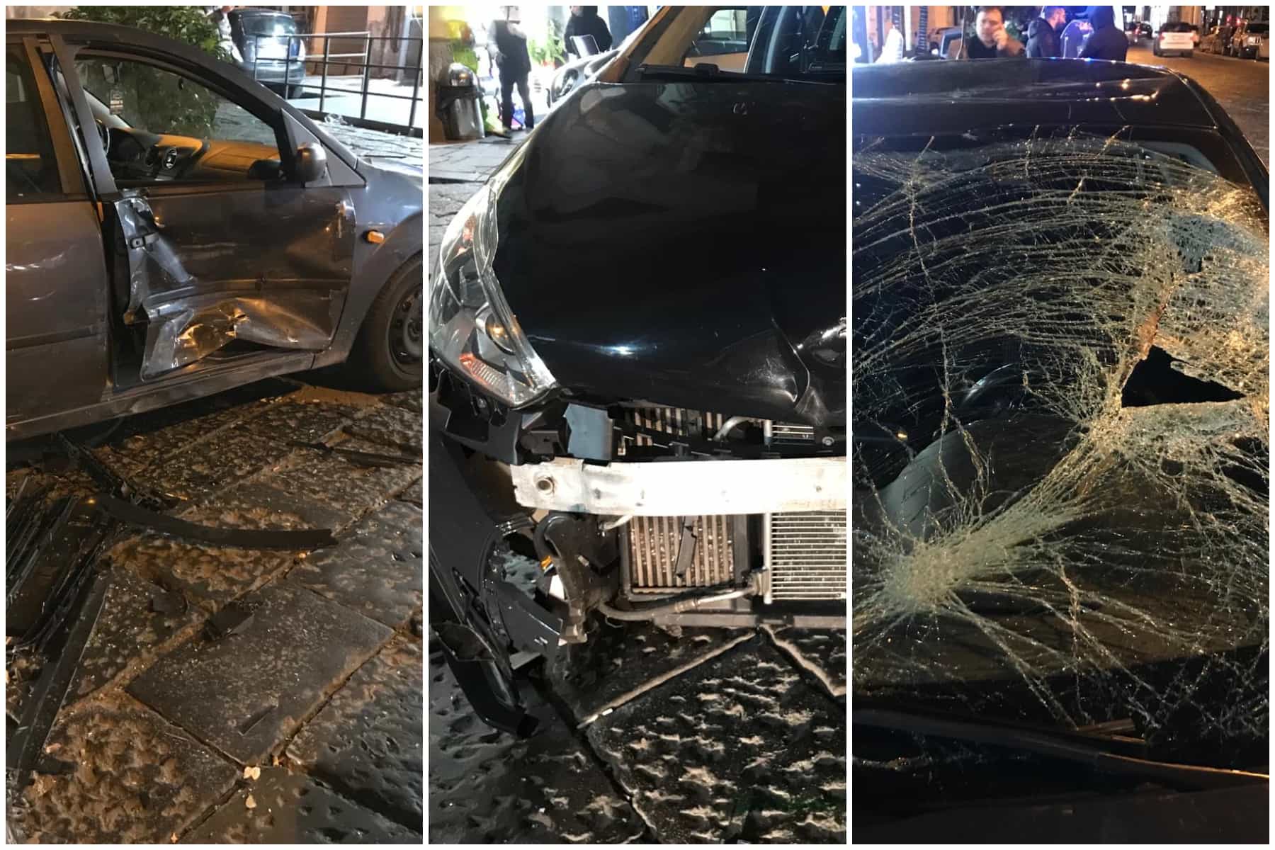 Napoli incidente d'auto al corso umberto