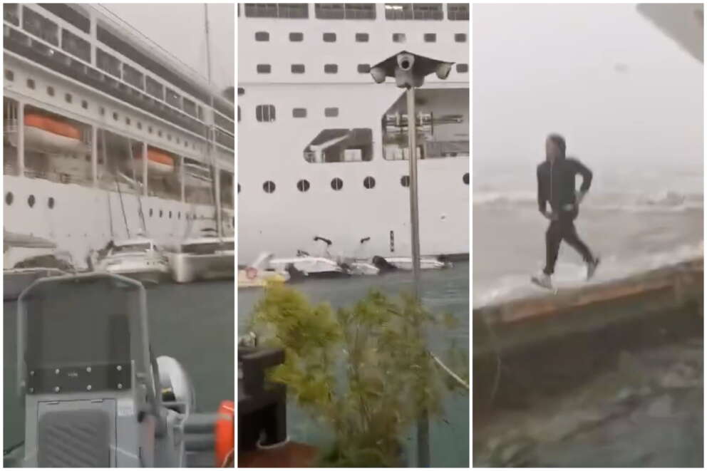 Tromba d’aria a Siracusa: nave da crociera Msc rompe gli ormeggi e sbatte contro la banchina