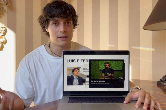 Luis Sal nel video in cui replicava a Fedez dopo la rottura