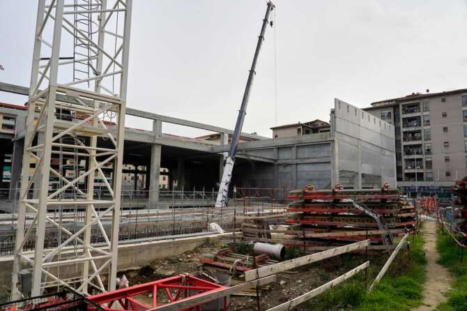 Firenze, Italia Cronaca Incidente sul lavoro nel cantiere del nuovo centro commerciale Esselunga, almeno 3 operai morti tra le vittime Nella foto : il cantiere luogo dell’incidente photo Marco Bucco