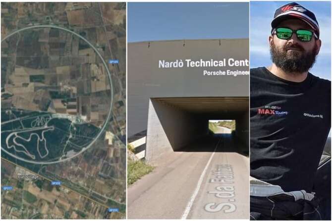 Il collaudatore Mattia Ottaviano e la pista Porsche di Nardò