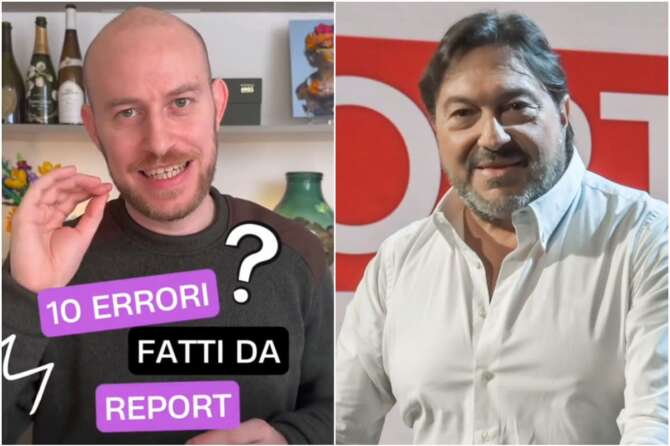 A sinistra Mattia Asperti, sommelier, a destra Sigfrido Ranucci, conduttore di report