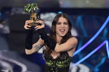 Angelina Mango the winner of 74th edition of the SANREMO Italian Song Festival at the Ariston Theatre in Sanremo, northern Italy – Saturday, FEBRUARY 10, 2024. Entertainment. (Photo by Marco Alpozzi/Lapresse)