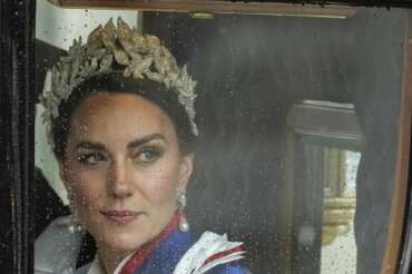 FILE – Kate, Princess of Wales, departs Westminster Abbey after the coronation ceremony in London, May 6, 2023. The scandal over Kate, Princess of Wales’ family snapshot — dubbed “photogate” — is a new chapter in the thorny relationship between the media and Britain’s royal family. (AP Photo/Alessandra Tarantino, File)