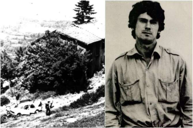 A sinistra la Cascina Spiotta teatro della morte di Mara Cagol e del carabiniere D’Alfonso; a destra Lauro Azzolini