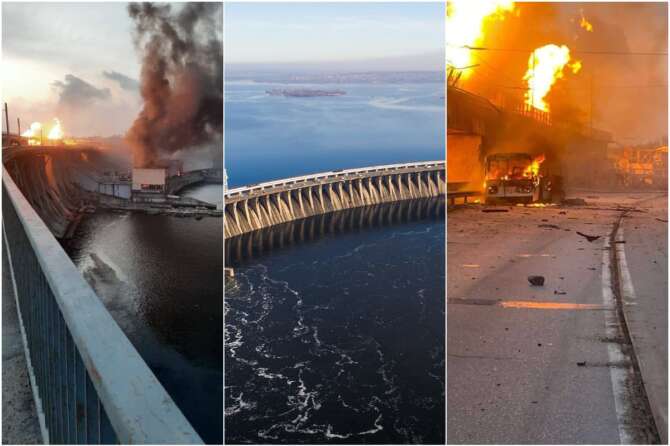 L’attacco russo alla diga sul Dnipro di Zaporizhzhia