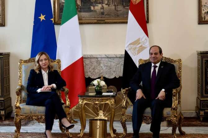 Giorgia Meloni e al-Sisi