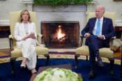 Giorgia Meloni e Joe Biden alla Casa Bianca