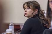 Hannah Gutierrez-Reed, the former armorer at the movie “Rust”, listens to closing arguments in her trial at district court on Wednesday, Mar. 6, 2024, in Santa Fe, N.M. (Luis Sánchez/Santa Fe New Mexican via AP, Pool)