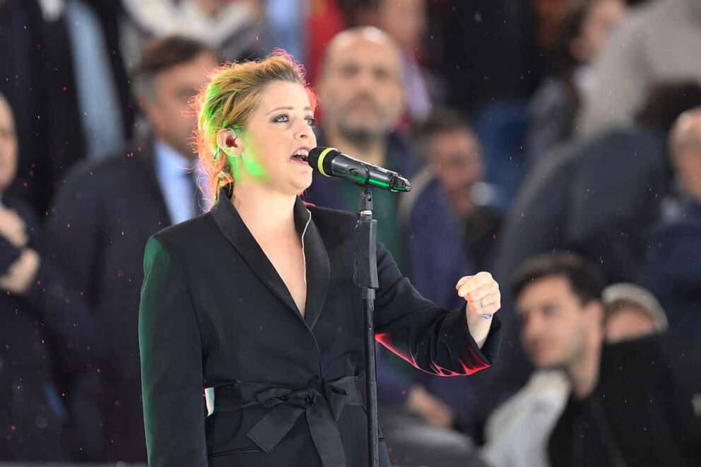 Foto Fabrizio Corradetti – LaPresse 09/05/2018 Roma ( Italia) Sport Calcio Juventus – Milan Finale Tim Cup 2017 2018 – Stadio Olimpico di Roma Nella foto: la cantante Noemi Photo Fabrizio Corradetti – LaPresse 09/05/2018 Roma (Italy) Sport Soccer Juventus – Milan Italian Football Tim Cup 2017 2018 – Olimpico Stadium of Roma In the pic: Noemi