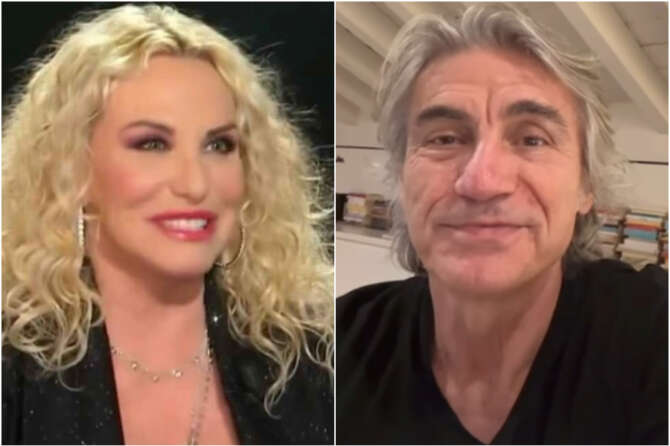 A sinistra Antonella Clerici (frame da Belve, video Rai). A destra Luciano Ligabue, frame da video Instagram