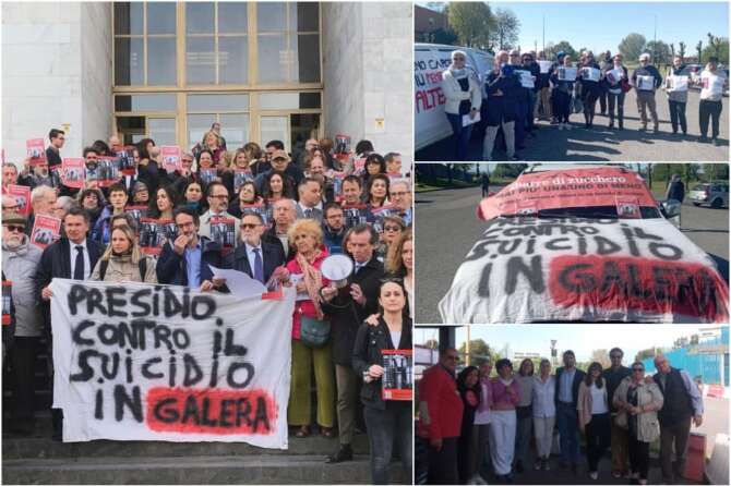 Dramma carceri, il presidio al Ministero contro i suicidi: “Nordio svegliati, queste vite spezzate meritano attenzione”