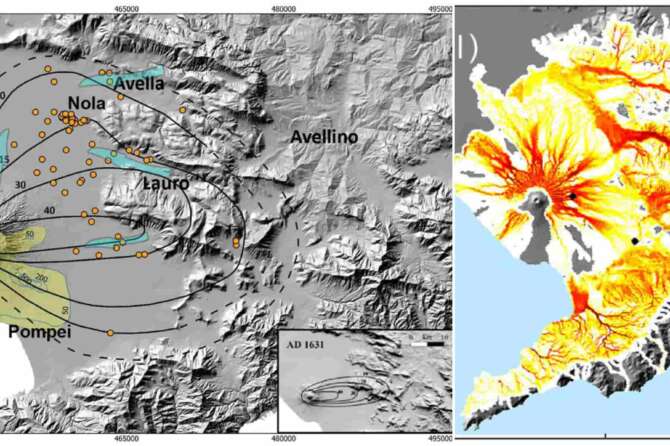Eruzione Vesuvio: studiato il rischio delle colate di fango. Mappata la Piana Campana