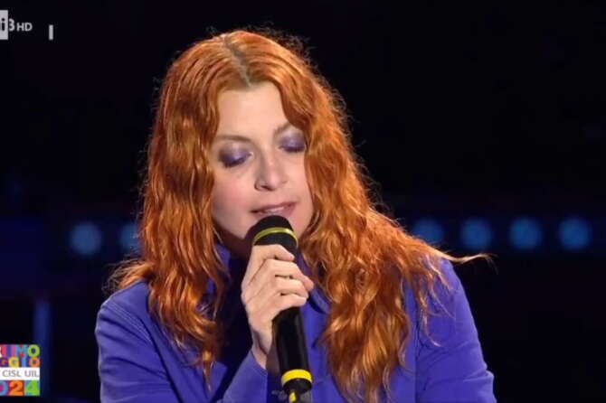 Noemi, discorso sulle donne al concertone del primo maggio. Frame da Rai.