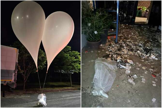 La Corea del Nord lancia spazzatura in Corea del Sud con dei palloncini: la risposta di Kim ai volantini di Seul