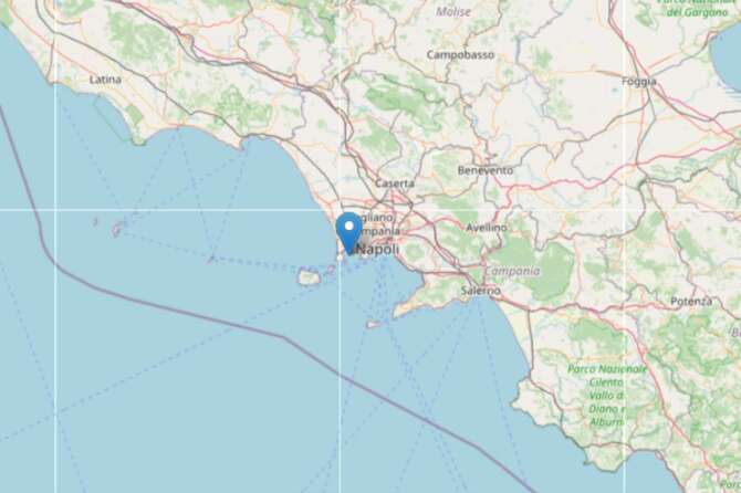 Il terremoto localizzato dall’Ingv a Napoli