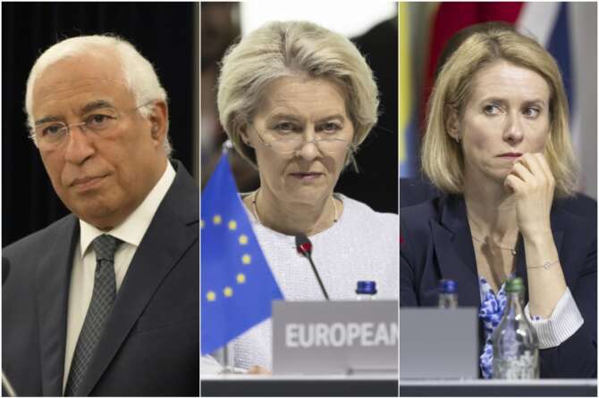 Antonio Costa, Ursula von der Leyen e Kaja Kallas