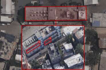 L’immagine del complesso colpito da Israele diffusa dall’IDF su X