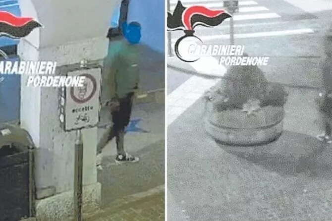 Le immagini del presunto violentatore riprese dalle telecamere di videosorveglianza