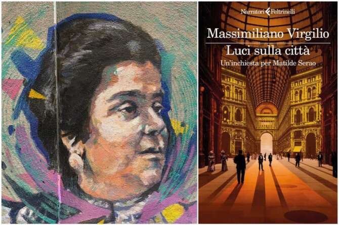 Il murales di Trisha e la cover del romanzo