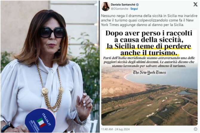 Sicilia a secco senz’acqua, ma per Santanchè il problema è il “danno di immagine” del New York Times