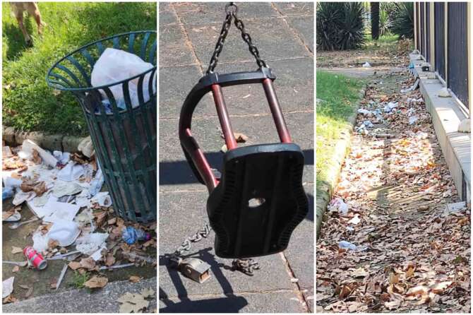 Villa Comunale di Napoli, l’area bimbi vittima di degrado e lerciume: giostre rotte e rifiuti ovunque. Le Foto