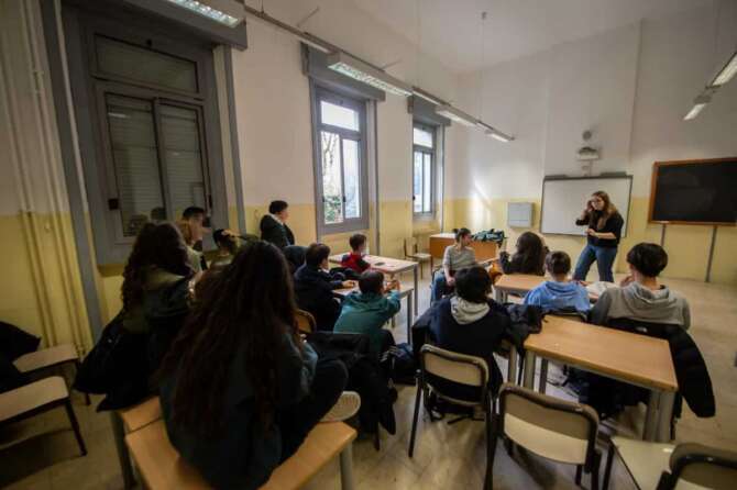 Foto Claudio Furlan/Lapresse 28-02-2024 Milano – News Occupazione Liceo Bottoni di via mcmahon
